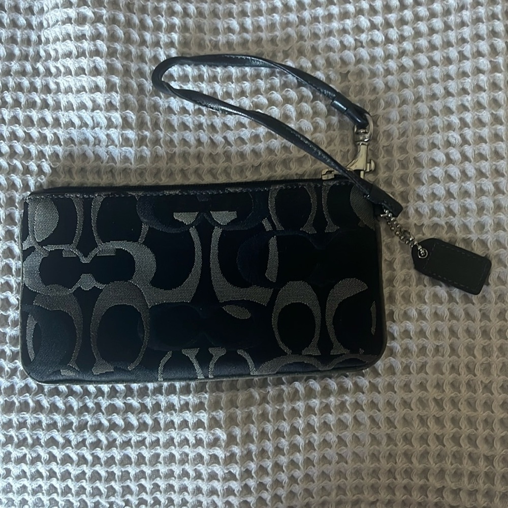 Coach black wristlet